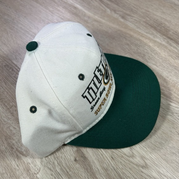 VTG Green Bay Packers Snapback Hat NFL Headmaster White Green Wool Blend Cap - Picture 7 of 8